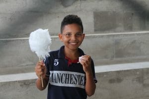 Young Brazilian Boy Celebrating
